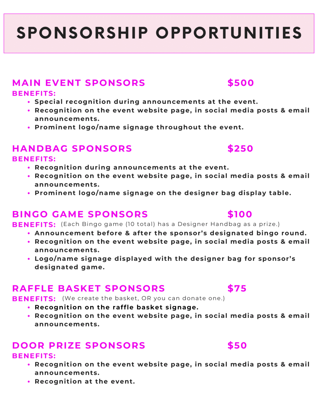 Designer Handbag BINGO Sisters Of St Dominic designer-handbag-bingo-sisters-of-st-dominic